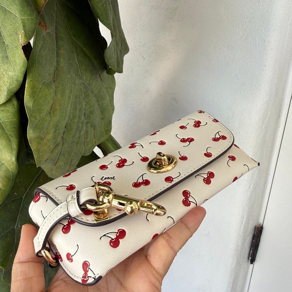 Bundle‼️Coach Sunglass Case Cherry Print CFA49 & Pencil Case CFA45 - Picture 7 of 9